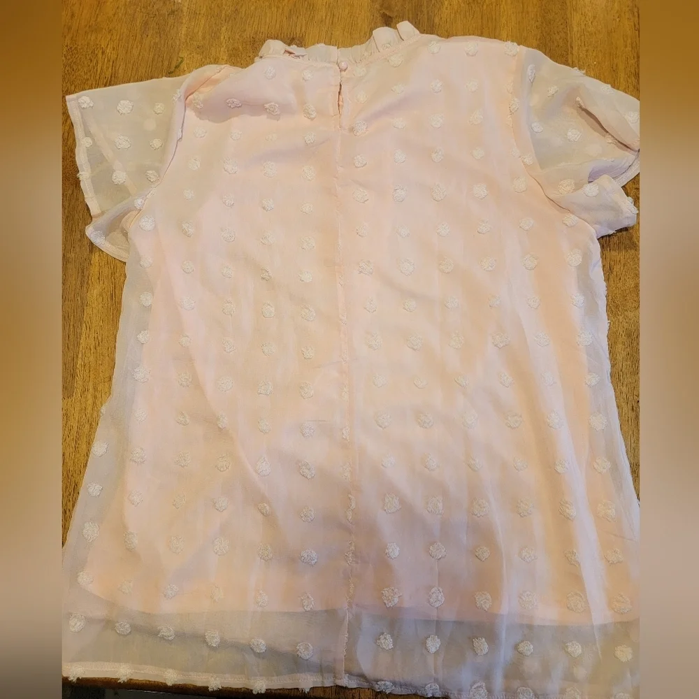 Womens Large Baby Pink Light Weight Shein Blouse